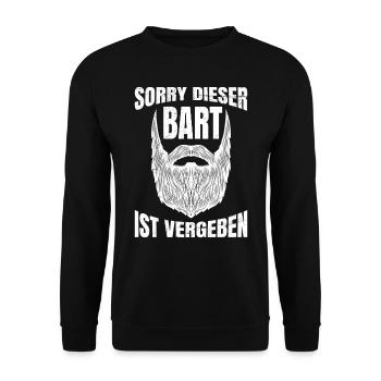 Sorry dieser Bart ist vergeben Bartträger - Unisex Pullover - Schwarz - Vorne - Alina (178cm) & Michal (187cm)