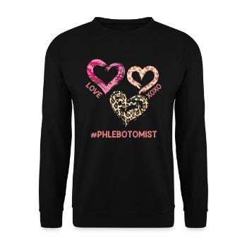 Phlebotomics Dear Nurse Valentine's Day - Unisex Sweatshirt - black - Front - Alina (178cm) & Michal (187cm)