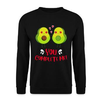 Ehepaar Liebespaar Avocado Liebe Valentinstag - Unisex Pullover - Schwarz - Vorne - Alina (178cm) & Michal (187cm)