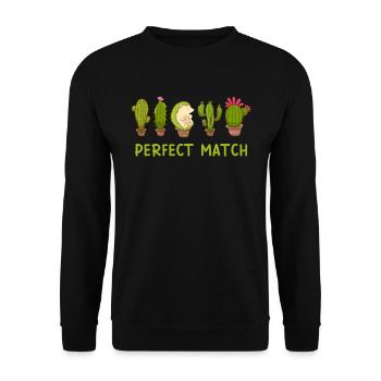 Perfektes Match Igel und Kaktus Valentinstag - Unisex Pullover - Schwarz - Vorne - Alina (178cm) & Michal (187cm)