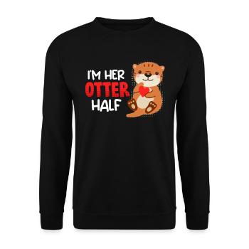 Je suis sa meilleure moitié Amour Saint-Valentin - Sweat-shirt Unisexe - noir - Devant - Alina (178cm) & Michal (187cm)
