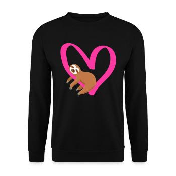 J’aime ma chérie paresseuse Amour Saint-Valentin - Sweat-shirt Unisexe - noir - Devant - Alina (178cm) & Michal (187cm)
