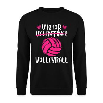 V signifie Volleyball Love Valentine’s Day - Sweat-shirt Unisexe - noir - Devant - Alina (178cm) & Michal (187cm)