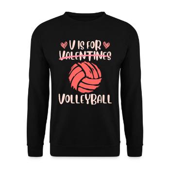 V signifie Volleyball Love Valentine’s Day - Sweat-shirt Unisexe - noir - Devant - Alina (178cm) & Michal (187cm)