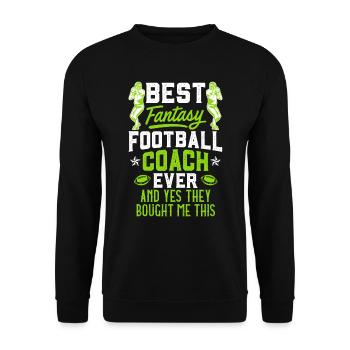 Bester Fantasy Football Coach - Unisex Pullover - Schwarz - Vorne - Alina (178cm) & Michal (187cm)