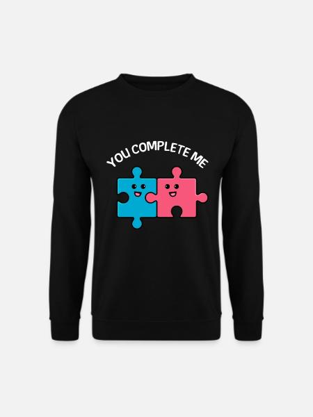 Valentinstag Spruch You complete me - Unisex Pullover - Schwarz