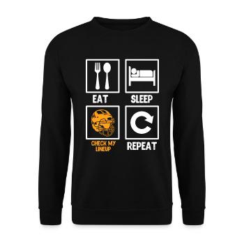 Manger Dormir Vérifiez ma gamme Répéter - Sweat-shirt Unisexe - noir - Devant - Alina (178cm) & Michal (187cm)