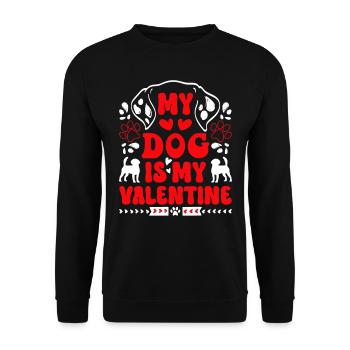 Le chien propriétaire du chien est mon Valentin - Sweat-shirt Unisexe - noir - Devant - Alina (178cm) & Michal (187cm)