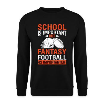 L’école est importante mais le football Fantasy - Sweat-shirt Unisexe - noir - Devant - Alina (178cm) & Michal (187cm)