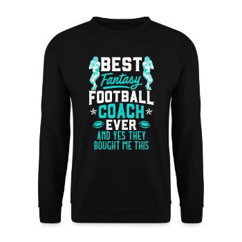 Bester Fantasy Football Coach - Unisex Pullover - Schwarz - Vorne - Alina (178cm) & Michal (187cm)