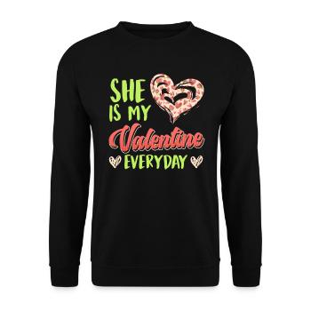 Every day my sweetheart Dear couple Valentine's Day - Unisex Sweatshirt - black - Front - Alina (178cm) & Michal (187cm)