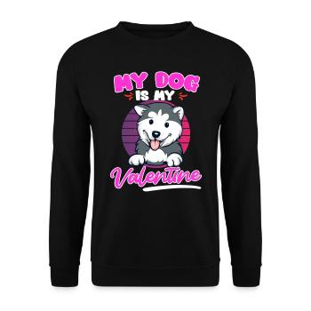Husky Mon chien est mon amour Saint-Valentin - Sweat-shirt Unisexe - noir - Devant - Alina (178cm) & Michal (187cm)