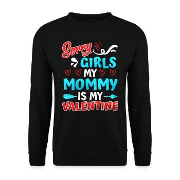 Mom I love my mom Love Valentine's Day - Unisex Sweatshirt - black - Front - Alina (178cm) & Michal (187cm)