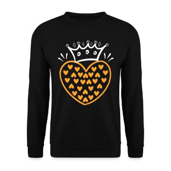 Le roi de cœur adore la Saint-Valentin - Sweat-shirt Unisexe - noir - Devant - Alina (178cm) & Michal (187cm)