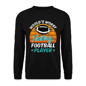Schlechtester Fantasy Football Spieler - Unisex Pullover - Schwarz - Vorne - Alina (178cm) & Michal (187cm)