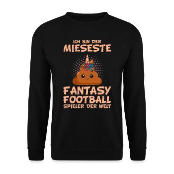 Mieser Fantasy Football Spieler - Unisex Pullover - Schwarz - Vorne - Alina (178cm) & Michal (187cm)