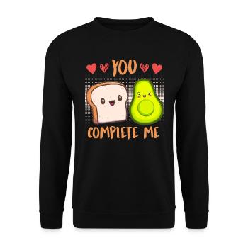 Liebe Avocado Toast Pärchen Liebe Valentinstag - Unisex Pullover - Schwarz - Vorne - Alina (178cm) & Michal (187cm)