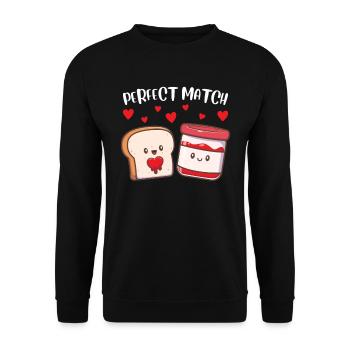 Perfect Match Toast Jam Valentine's Day - Unisex Sweatshirt - black - Front - Alina (178cm) & Michal (187cm)