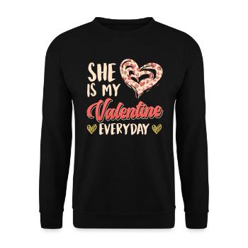 Every day my sweetheart Dear couple Valentine's Day - Unisex Sweatshirt - black - Front - Alina (178cm) & Michal (187cm)