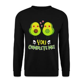 Ehepaar Liebespaar Avocado Liebe Valentinstag - Unisex Pullover - Schwarz - Vorne - Alina (178cm) & Michal (187cm)