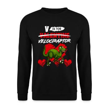 Dinosaur V signifie Velociraptor Saint-Valentin - Sweat-shirt Unisexe - noir - Devant - Alina (178cm) & Michal (187cm)