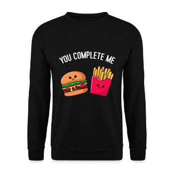 You Complete me Perfect Match Couple Valentine's Day - Unisex Sweatshirt - black - Front - Alina (178cm) & Michal (187cm)