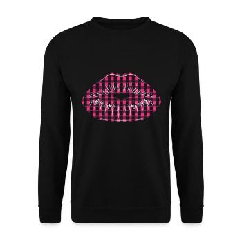 Kissing Mouth Lips Kiss - Unisex Sweatshirt - black - Front - Alina (178cm) & Michal (187cm)