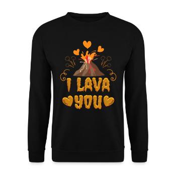 Ich liebe dich Valentinstag - Unisex Pullover - Schwarz - Vorne - Alina (178cm) & Michal (187cm)