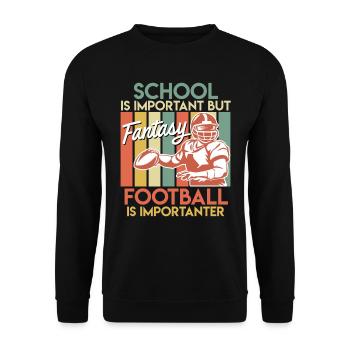L’école est importante mais le football Fantasy - Sweat-shirt Unisexe - noir - Devant - Alina (178cm) & Michal (187cm)