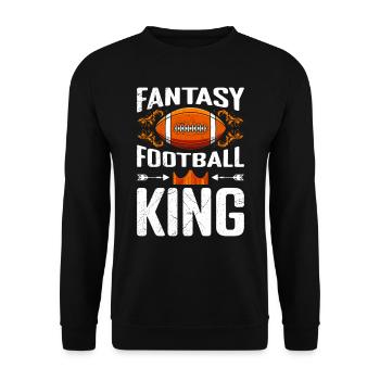 Fantasy Football King Football Fan - Unisex Sweatshirt - black - Front - Alina (178cm) & Michal (187cm)
