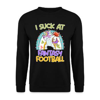 Fantasy Football Loser I suck at Fantasy Football - Unisex Pullover - Schwarz - Vorne - Alina (178cm) & Michal (187cm)