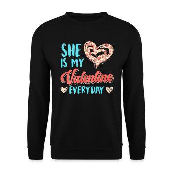 Every day my sweetheart Dear couple Valentine's Day - Unisex Sweatshirt - black - Front - Alina (178cm) & Michal (187cm)