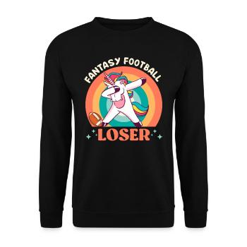 Fantasy Football Loser Einhorn Fantasy Football - Unisex Pullover - Schwarz - Vorne - Alina (178cm) & Michal (187cm)