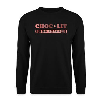 Choc-lit Noir Couleur de peau foncée Mélanine Afrique - Sweat-shirt Unisexe - noir - Devant - Alina (178cm) & Michal (187cm)