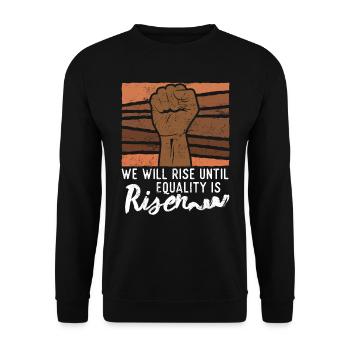 We will rise until equality is risen Afro Afrika - Unisex Sweatshirt - black - Front - Alina (178cm) & Michal (187cm)