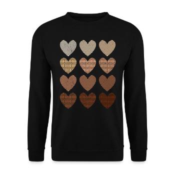Black Hearts Afro Melanin African Woman - Unisex Sweatshirt - black - Front - Alina (178cm) & Michal (187cm)