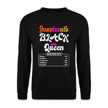 Juneteenth Black Queen African Woman - Unisex Sweatshirt - black - Front - Alina (178cm) & Michal (187cm)