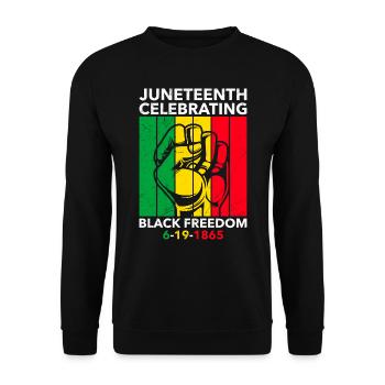 Juneteenth gratuit depuis 1865 Black History USA Afrique - Sweat-shirt Unisexe - noir - Devant - Alina (178cm) & Michal (187cm)