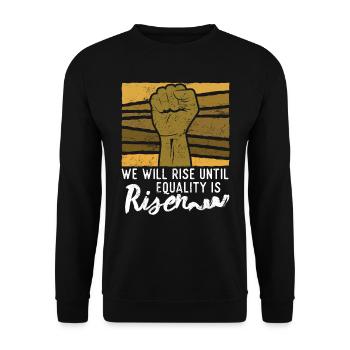 We will rise until equality is risen Afro Afrika - Unisex Sweatshirt - black - Front - Alina (178cm) & Michal (187cm)