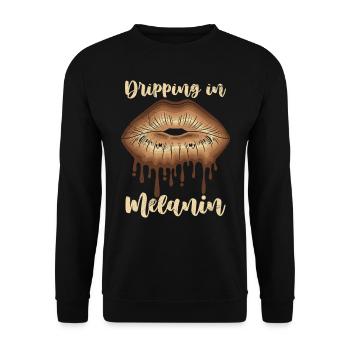 Melanin Chocolate Lips African Woman - Unisex Sweatshirt - black - Front - Alina (178cm) & Michal (187cm)
