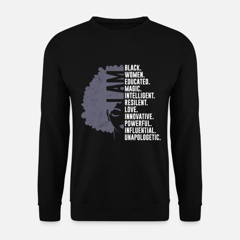 Frauenpower Schwarze Frau Afrikanische Frau - Unisex Pullover - Schwarz