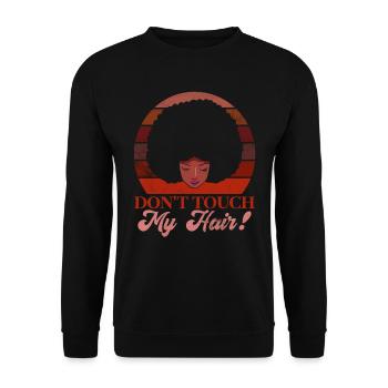 Afro Hair Afro Look Curls African Woman - Unisex Sweatshirt - black - Front - Alina (178cm) & Michal (187cm)
