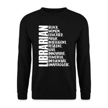 Librarian Black History African Woman - Unisex Sweatshirt - black - Front - Alina (178cm) & Michal (187cm)