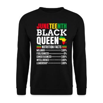 Juneteenth Black Queen African Woman - Unisex Sweatshirt - black - Front - Alina (178cm) & Michal (187cm)