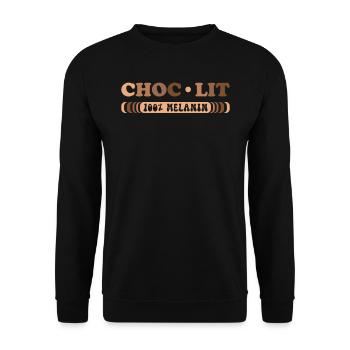 Choc-lit Noir Couleur de peau foncée Mélanine Afrique - Sweat-shirt Unisexe - noir - Devant - Alina (178cm) & Michal (187cm)