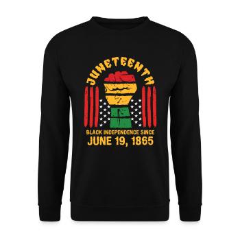 Juneteenth 1865 Black History USA Afrika - Unisex Pullover - Schwarz - Vorne - Alina (178cm) & Michal (187cm)