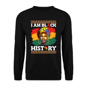 Je suis Noir Histoire Femme noire Femme africaine - Sweat-shirt Unisexe - noir - Devant - Alina (178cm) & Michal (187cm)