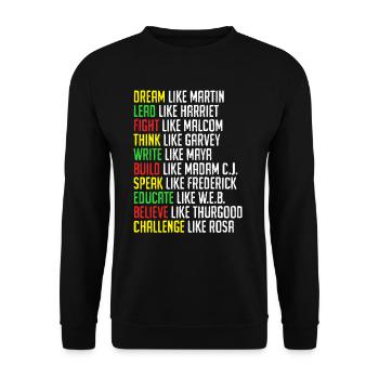 Black History Martin Luther King Africa - Unisex Sweatshirt - black - Front - Alina (178cm) & Michal (187cm)