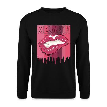 Melanin Schwarze Frauen Afrikanische Frau - Unisex Pullover - Schwarz - Vorne - Alina (178cm) & Michal (187cm)
