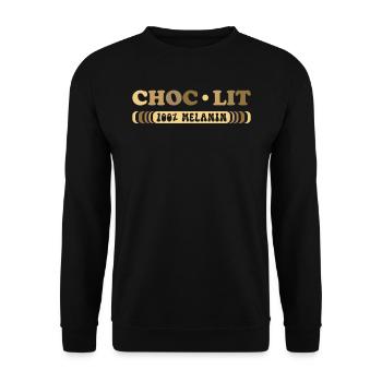 Choc-lit Noir Couleur de peau foncée Mélanine Afrique - Sweat-shirt Unisexe - noir - Devant - Alina (178cm) & Michal (187cm)